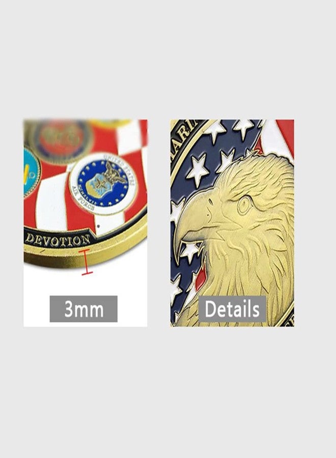 Glamtune USA Proud Military Family Military Challenge Coin Veteran Medallion (Gold-Plating) - Image 5